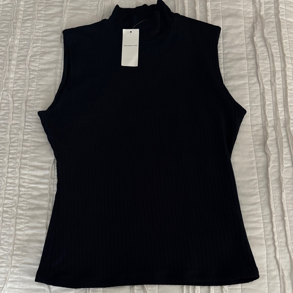 Abercrombie & Fitch Black Mock Neck Tank Top